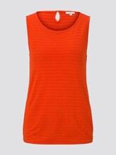 Textured top with an elastic waistband - Women - strong flame orange Textured top with an elastic waistband - Women - strong flame orange - 7 - TOM TAILOR