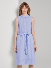 Ärmelloses Hemdkleid mit Streifenmuster - Frauen - blue dobby stripe Ärmelloses Hemdkleid mit Streifenmuster - Frauen - blue dobby stripe - 1 - TOM TAILOR