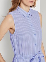 Ärmelloses Hemdkleid mit Streifenmuster - Frauen - blue dobby stripe Ärmelloses Hemdkleid mit Streifenmuster - Frauen - blue dobby stripe - 9 - TOM TAILOR