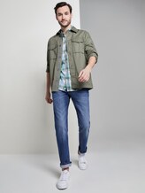 Kariertes Kurzarmhemd mit Brusttasche - Männer - green blue fil a fil check Kariertes Kurzarmhemd mit Brusttasche - Männer - green blue fil a fil check - 3 - TOM TAILOR