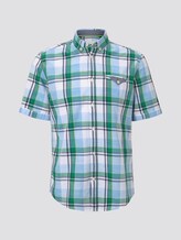 Kariertes Kurzarmhemd mit Brusttasche - Männer - green blue fil a fil check Kariertes Kurzarmhemd mit Brusttasche - Männer - green blue fil a fil check - 7 - TOM TAILOR