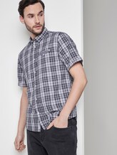 Kariertes Kurzarmhemd mit Brusttasche - Männer - navy white check Kariertes Kurzarmhemd mit Brusttasche - Männer - navy white check - 5 - TOM TAILOR