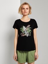 T-Shirt mit Brustprint - Frauen - Deep Black T-Shirt mit Brustprint - Frauen - Deep Black - 1 - TOM TAILOR Denim