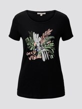 T-Shirt mit Brustprint - Frauen - Deep Black T-Shirt mit Brustprint - Frauen - Deep Black - 7 - TOM TAILOR Denim