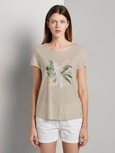 T-Shirt mit Brustprint - Frauen - soft creme beige T-Shirt mit Brustprint - Frauen - soft creme beige - 1 - TOM TAILOR Denim