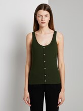 Ribbed top with a button tab - Women - Dusty Rifle Green Ribbed top with a button tab - Women - Dusty Rifle Green - 1 - TOM TAILOR Denim