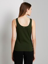 Ribbed top with a button tab - Women - Dusty Rifle Green Ribbed top with a button tab - Women - Dusty Rifle Green - 2 - TOM TAILOR Denim