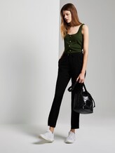 Ribbed top with a button tab - Women - Dusty Rifle Green Ribbed top with a button tab - Women - Dusty Rifle Green - 3 - TOM TAILOR Denim