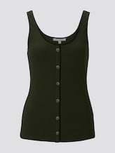 Ribbed top with a button tab - Women - Dusty Rifle Green Ribbed top with a button tab - Women - Dusty Rifle Green - 7 - TOM TAILOR Denim