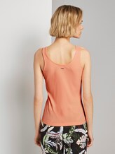 Ripp-Top mit Knopfleiste - Frauen - papaya neon orange Ripp-Top mit Knopfleiste - Frauen - papaya neon orange - 2 - TOM TAILOR Denim