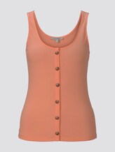 Ripp-Top mit Knopfleiste - Frauen - papaya neon orange Ripp-Top mit Knopfleiste - Frauen - papaya neon orange - 7 - TOM TAILOR Denim