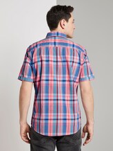 Checked shirt - Men - orange blue colourful check Checked shirt - Men - orange blue colourful check - 2 - TOM TAILOR