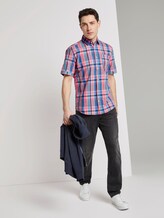 Checked shirt - Men - orange blue colourful check Checked shirt - Men - orange blue colourful check - 3 - TOM TAILOR