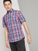 Checked shirt - Men - orange blue colourful check Checked shirt - Men - orange blue colourful check - 5 - TOM TAILOR