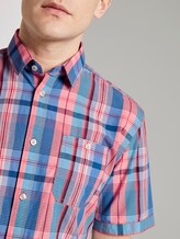 Checked shirt - Men - orange blue colourful check Checked shirt - Men - orange blue colourful check - 9 - TOM TAILOR