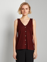 Gestreiftes Top mit Knopfleiste - Frauen - rust black stripe Gestreiftes Top mit Knopfleiste - Frauen - rust black stripe - 1 - TOM TAILOR Denim