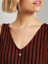 Gestreiftes Top mit Knopfleiste - Frauen - rust black stripe Gestreiftes Top mit Knopfleiste - Frauen - rust black stripe - 10 - TOM TAILOR Denim