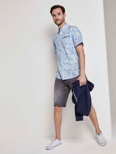 Gemustertes Hemd - Männer - white blue big leaves design Gemustertes Hemd - Männer - white blue big leaves design - 3 - TOM TAILOR
