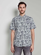 Gemustertes Hemd - Männer - navy white big leaves design Gemustertes Hemd - Männer - navy white big leaves design - 1 - TOM TAILOR