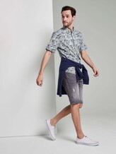 Gemustertes Hemd - Männer - navy white big leaves design Gemustertes Hemd - Männer - navy white big leaves design - 3 - TOM TAILOR
