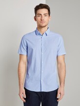 Checked shirt - Men - light blue white dobby struct Checked shirt - Men - light blue white dobby struct - 1 - TOM TAILOR