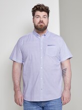 Gemustertes Kurzarmhemd - Männer - white by navy blue dot design Gemustertes Kurzarmhemd - Männer - white by navy blue dot design - 1 - Men Plus