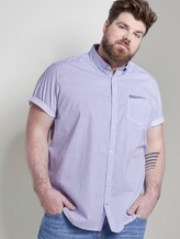 Gemustertes Kurzarmhemd - Männer - white by navy blue dot design Gemustertes Kurzarmhemd - Männer - white by navy blue dot design - 5 - Men Plus