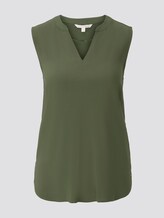 Ärmellose Tunikabluse mit Henley-Ausschnitt - Frauen - Dusty Rifle Green Ärmellose Tunikabluse mit Henley-Ausschnitt - Frauen - Dusty Rifle Green - 7 - TOM TAILOR Denim