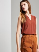 Sleeveless tunic with a Henley neckline - Women - Rust Orange Sleeveless tunic with a Henley neckline - Women - Rust Orange - 5 - TOM TAILOR Denim