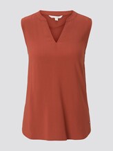 Sleeveless tunic with a Henley neckline - Women - Rust Orange Sleeveless tunic with a Henley neckline - Women - Rust Orange - 7 - TOM TAILOR Denim