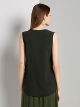 Ärmellose Tunikabluse mit Henley-Ausschnitt - Frauen - Deep Black Ärmellose Tunikabluse mit Henley-Ausschnitt - Frauen - Deep Black - 2 - TOM TAILOR Denim
