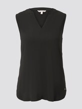 Ärmellose Tunikabluse mit Henley-Ausschnitt - Frauen - Deep Black Ärmellose Tunikabluse mit Henley-Ausschnitt - Frauen - Deep Black - 7 - TOM TAILOR Denim