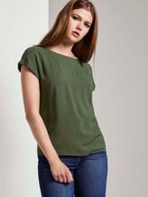 Short-sleeved tunic blouse with back details - Women - Dusty Rifle Green Short-sleeved tunic blouse with back details - Women - Dusty Rifle Green - 5 - TOM TAILOR Denim