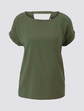 Short-sleeved tunic blouse with back details - Women - Dusty Rifle Green Short-sleeved tunic blouse with back details - Women - Dusty Rifle Green - 7 - TOM TAILOR Denim
