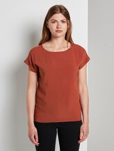 Short-sleeved tunic blouse with back details - Women - Rust Orange Short-sleeved tunic blouse with back details - Women - Rust Orange - 1 - TOM TAILOR Denim