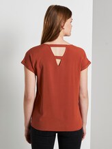 Short-sleeved tunic blouse with back details - Women - Rust Orange Short-sleeved tunic blouse with back details - Women - Rust Orange - 2 - TOM TAILOR Denim