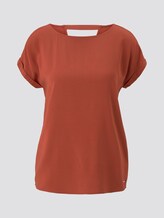 Short-sleeved tunic blouse with back details - Women - Rust Orange Short-sleeved tunic blouse with back details - Women - Rust Orange - 7 - TOM TAILOR Denim