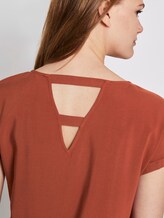 Short-sleeved tunic blouse with back details - Women - Rust Orange Short-sleeved tunic blouse with back details - Women - Rust Orange - 9 - TOM TAILOR Denim