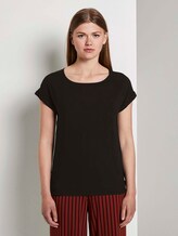 Kurzarm-Tunikabluse mit Rückendetail - Frauen - deep black Kurzarm-Tunikabluse mit Rückendetail - Frauen - deep black - 1 - TOM TAILOR Denim