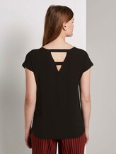 Kurzarm-Tunikabluse mit Rückendetail - Frauen - deep black Kurzarm-Tunikabluse mit Rückendetail - Frauen - deep black - 2 - TOM TAILOR Denim