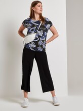 Kurzarm-Tunikabluse mit Rückendetail - Frauen - black blue tropical print Kurzarm-Tunikabluse mit Rückendetail - Frauen - black blue tropical print - 3 - TOM TAILOR Denim