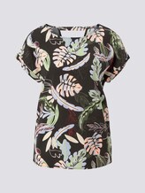 Kurzarm-Tunikabluse mit Rückendetail - Frauen - black tropical print Kurzarm-Tunikabluse mit Rückendetail - Frauen - black tropical print - 7 - TOM TAILOR Denim