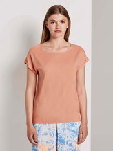 Kurzarm-Tunikabluse mit Rückendetail - Frauen - papaya orange Kurzarm-Tunikabluse mit Rückendetail - Frauen - papaya orange - 1 - TOM TAILOR Denim