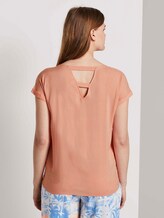 Kurzarm-Tunikabluse mit Rückendetail - Frauen - papaya orange Kurzarm-Tunikabluse mit Rückendetail - Frauen - papaya orange - 2 - TOM TAILOR Denim