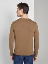 Basic Strickpullover - Männer - havana brown melange Basic Strickpullover - Männer - havana brown melange - 2 - TOM TAILOR
