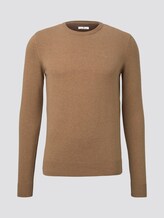 Basic Strickpullover - Männer - havana brown melange Basic Strickpullover - Männer - havana brown melange - 7 - TOM TAILOR