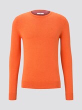 Basic gebreide trui - Männer - bright orange melange Basic gebreide trui - Männer - bright orange melange - 7 - TOM TAILOR