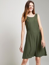 Jersey mini dress with smocking details - Women - Dusty Rifle Green Jersey mini dress with smocking details - Women - Dusty Rifle Green - 5 - TOM TAILOR Denim