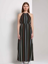 Neckholder-Maxikleid mit tropischem Print - Frauen - black blue rust stripe Neckholder-Maxikleid mit tropischem Print - Frauen - black blue rust stripe - 1 - TOM TAILOR Denim