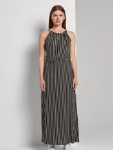 Gestreiftes Neckholder-Maxikleid - Frauen - black white stripe Gestreiftes Neckholder-Maxikleid - Frauen - black white stripe - 1 - TOM TAILOR Denim